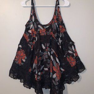 Intimately Free People Floral Trapeze Tunic Top XS